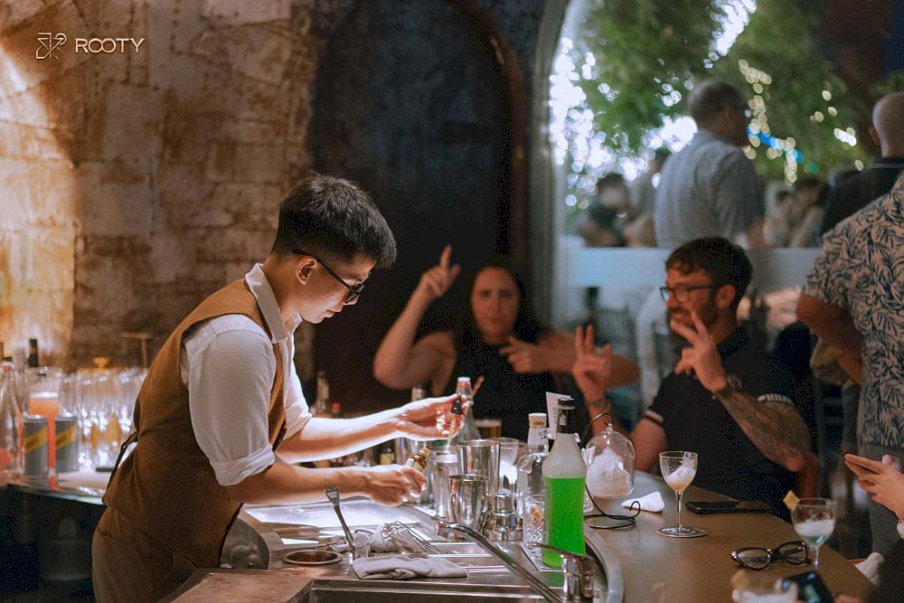 Every cocktail at Rooty is a crafted work of art, brought to life by the skilled hands and passionate hearts of dedicated bartenders